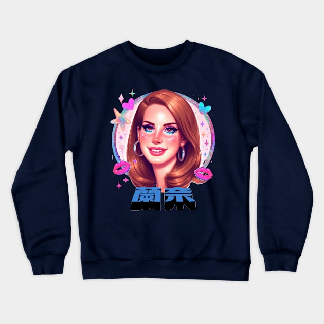 Lana Del Rey Japanese design Crewneck Sweatshirt by Tiger Mountain Design Co.